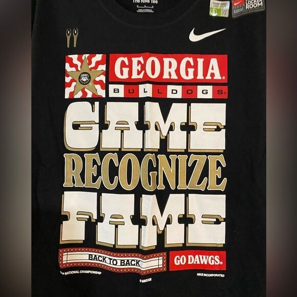 NWT Mens Georgia Bulldogs Back To Back Football Narional Champions Nike Medium| - Picture 3 of 6